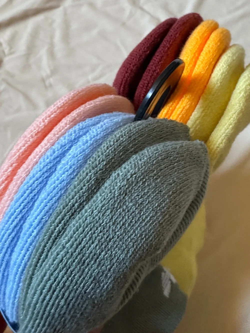 No-Show Sock 6-Pack in Olive Green & Pale Yellow